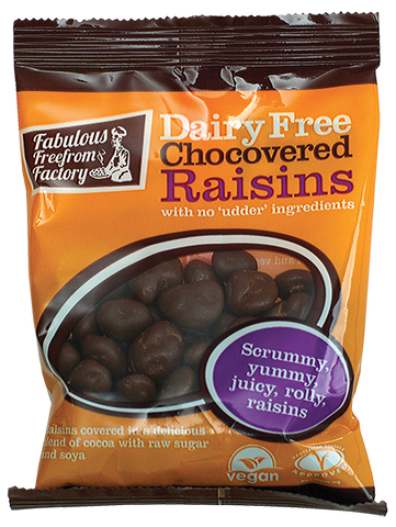 Fabulous Freefrom Factory Dairy Free Chocolate covered Raisins