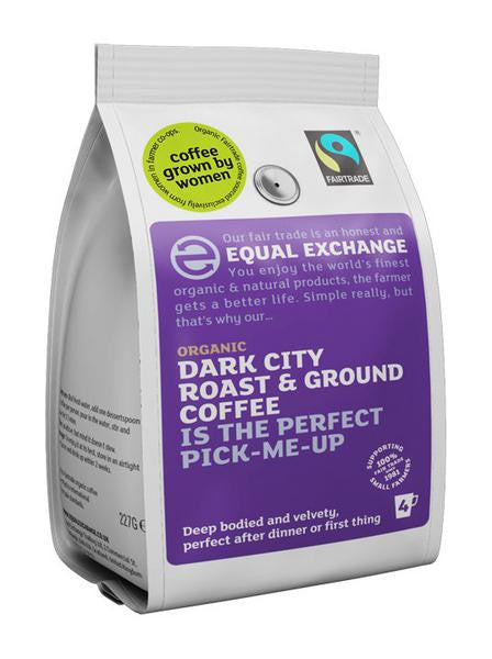 Equal Exchange Dark City Roast Fresh Ground Coffee - Roots Fruits & Flowers Glasgow