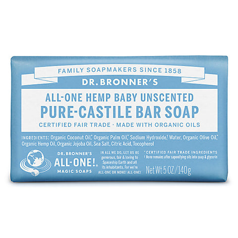 Dr. Bronner's Hemp Baby Unscented Pure-Castile Bar Soap