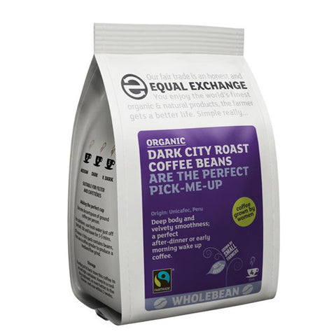 Equal Exchange Dark City Roast Coffee Beans - Roots Fruits & Flowers Glasgow