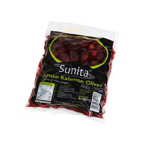 Sunita Jumbo Kalamon Olives 450g - Roots Fruits & Flowers Glasgow