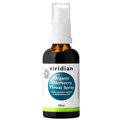 Viridian Organic Elderberry Throat Spray - Roots Fruits & Flowers Glasgow