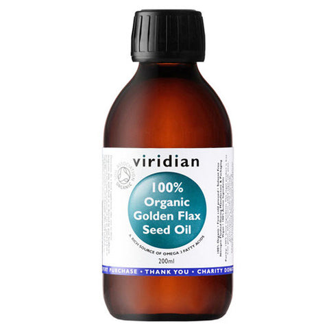 Viridian Organic Golden Flax Seed Oil - Roots Fruits & Flowers Glasgow