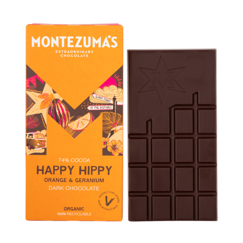 Montezuma's Happy Hippy Dark Chocolate with Orange & Geranium