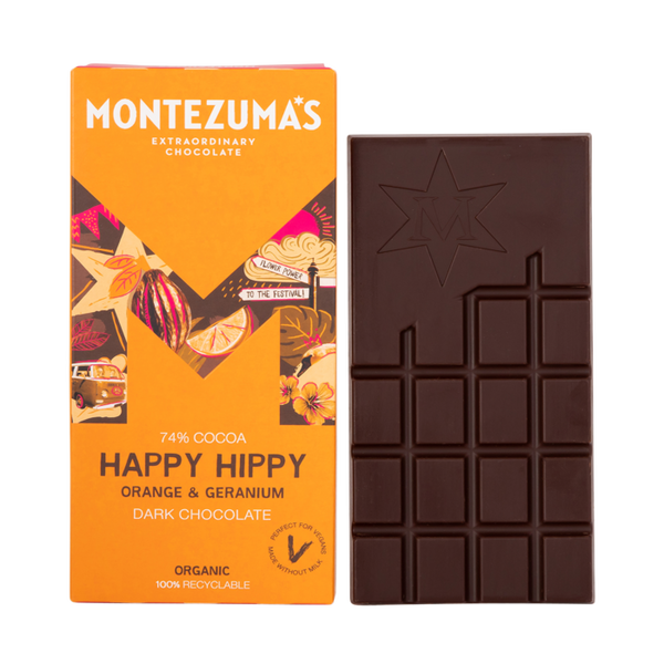 Montezuma's Happy Hippy Dark Chocolate with Orange & Geranium
