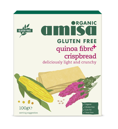 Amisa Gluten Free Quinoa-Fibre Plus Crispbread - Roots Fruits & Flowers Glasgow